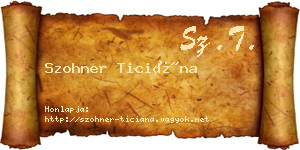 Szohner Ticiána névjegykártya